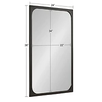 Black Rounded Rectangle Wall Mirror