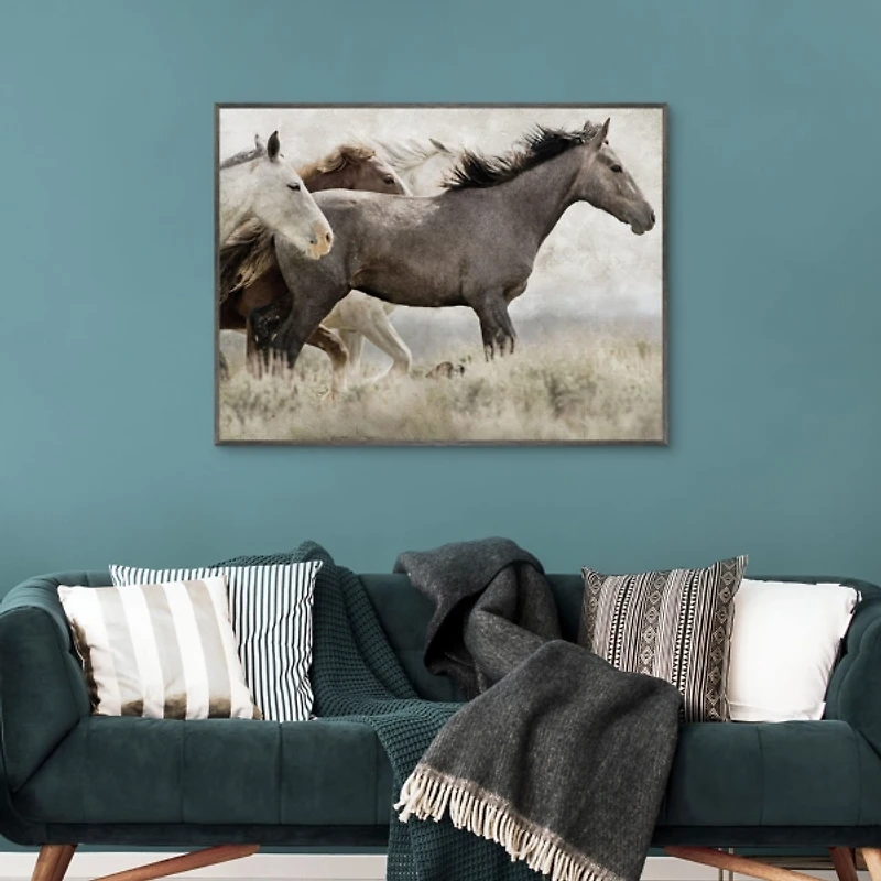 Thunder Ridge Distressed Framed Canvas Art Print