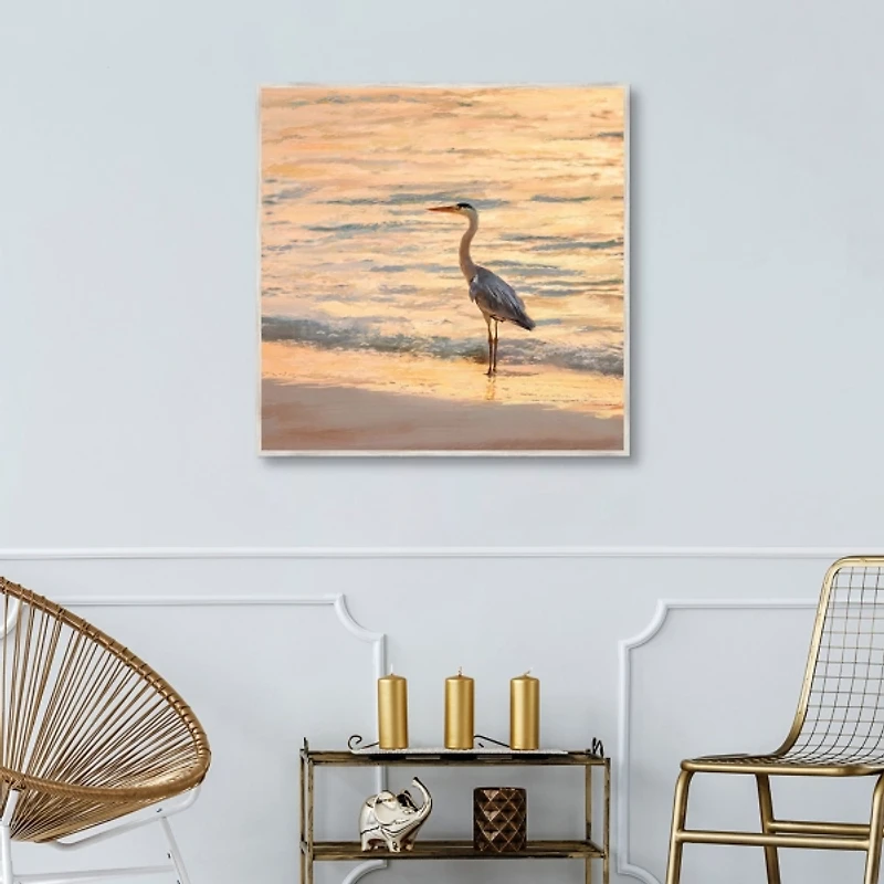 Sunset Shore Framed Canvas Art Print