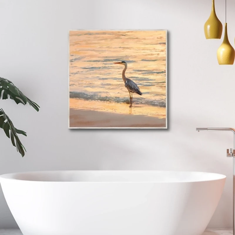 Sunset Shore Framed Canvas Art Print