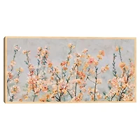 Cherry Blossom Blooms Birch Framed Canvas Print