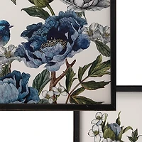 Blue Birds and Peonies Framed Art Prints, Set of 2
