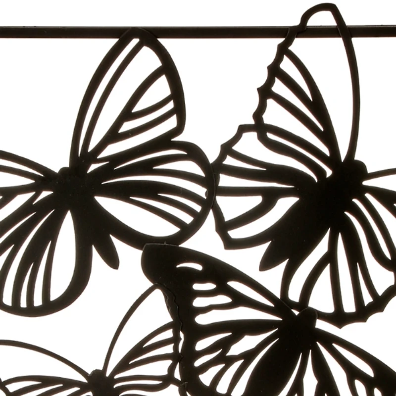 Black Metal Butterfly Panel Wall Plaque