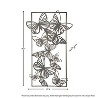 Black Metal Butterfly Panel Wall Plaque