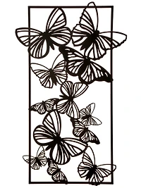 Black Metal Butterfly Panel Wall Plaque