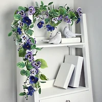 Purple Pansy Floral Garland