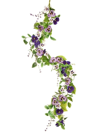 Purple Pansy Floral Garland