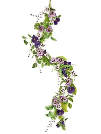Purple Pansy Floral Garland