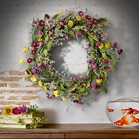 Mixed Cornflower and Wildflower Wreath