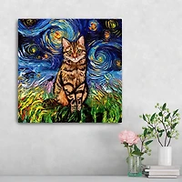 Aja Trier Brown Tabby Starry Night Canvas Print