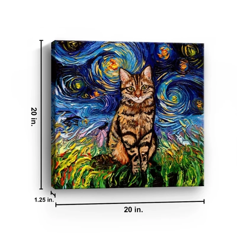 Aja Trier Brown Tabby Starry Night Canvas Print