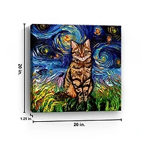 Aja Trier Brown Tabby Starry Night Canvas Print