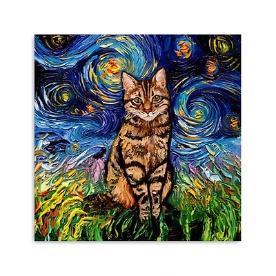 Aja Trier Brown Tabby Starry Night Canvas Print