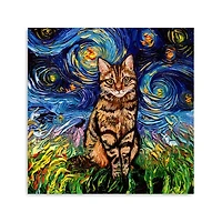 Aja Trier Brown Tabby Starry Night Canvas Print
