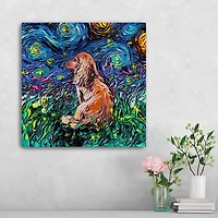 Aja Trier Dachshund III Starry Night Canvas Print
