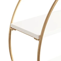 Round White Wood Sequoia Wall Shelf