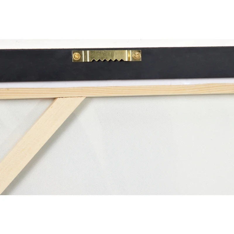 Gray and Gold Abstract Framed Canvas Art Print