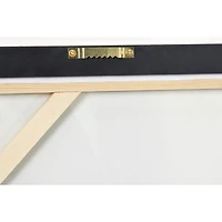 Gray and Gold Abstract Framed Canvas Art Print