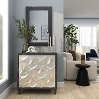 Black Rectangular Wood Wall Mirror, 24x36 in.