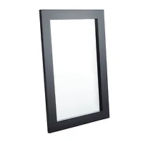 Black Rectangular Wood Wall Mirror, 24x36 in.