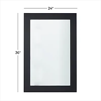 Black Rectangular Wood Wall Mirror, 24x36 in.
