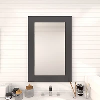 Black Rectangular Wood Wall Mirror, 24x36 in.
