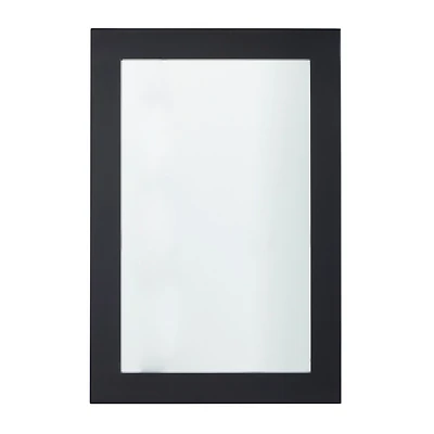 Black Rectangular Wood Wall Mirror, 24x36 in.