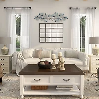 Blue and Gold Leaves Metal Wall Plaque