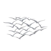 Silver Metal Flock of Birds Wall Plaque