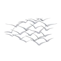 Silver Metal Flock of Birds Wall Plaque