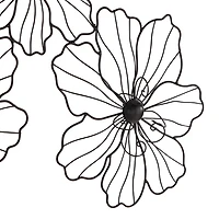 Black Metal Floral Wire Wall Plaque