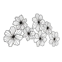 Black Metal Floral Wire Wall Plaque