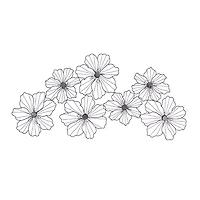 Black Metal Floral Wire Wall Plaque