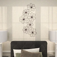 Black Metal Floral Wire Wall Plaque