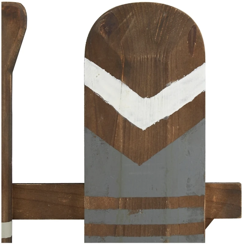 Gray Wood Arrow and Striped Paddle Wall Plaque