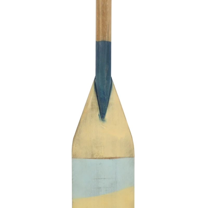 Blue Striped Wood Canoe Oar Wall Plaque