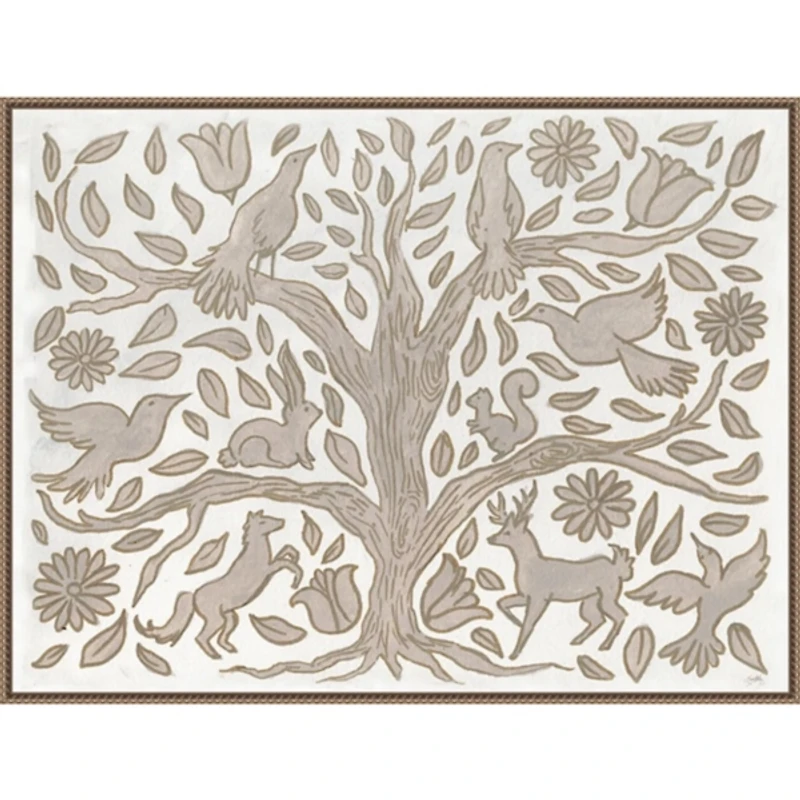 Animal Tree Canvas Art Print, 42x32 in.