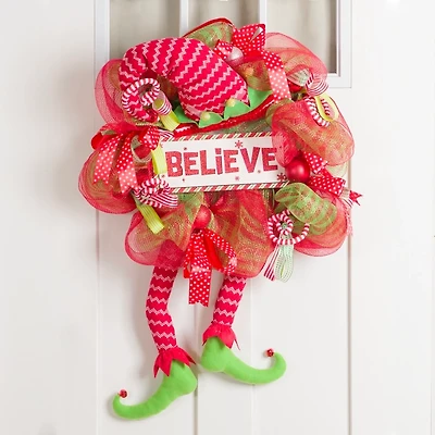 Elf Legs Christmas Wreath