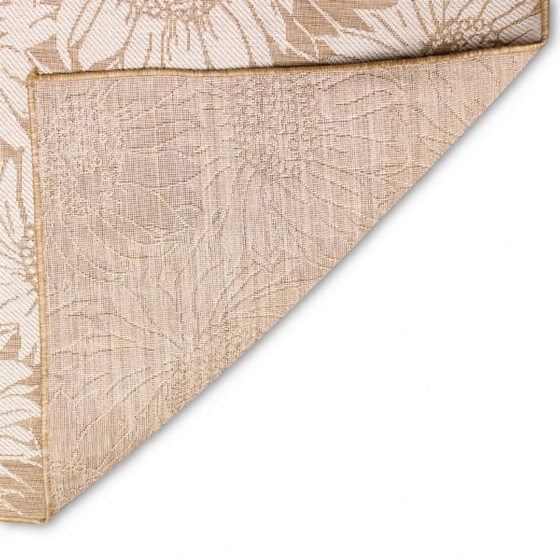 Sand Floral Blooms Outdoor Area Rug, 7x9