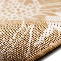 Sand Floral Blooms Outdoor Area Rug, 7x9