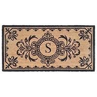 Black Fleur De Lis Monogram S Doormat