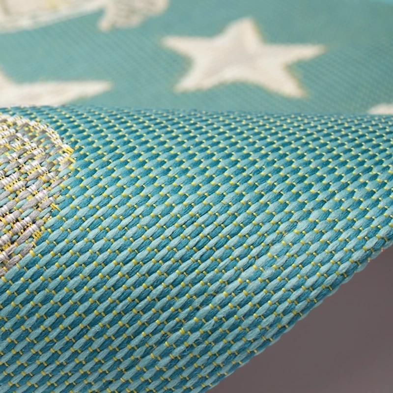 Turquoise Turtles Indoor/Outdoor Rug, 3x4