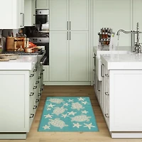 Turquoise Turtles Indoor/Outdoor Rug, 3x4