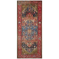 Red Medallion Indoor/Outdoor Runner, 1x4