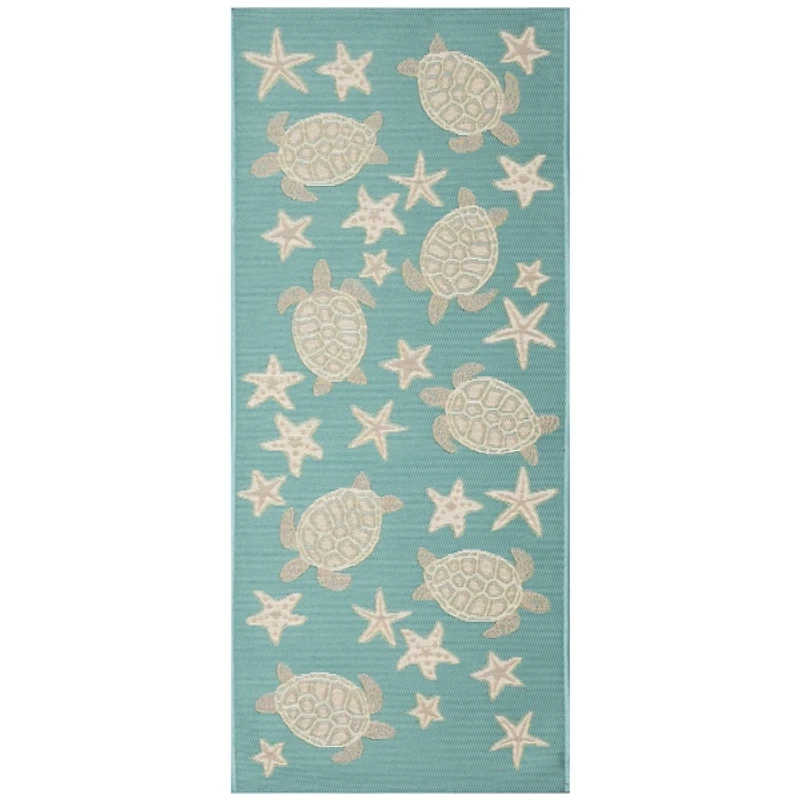 Turtles and Starfish Indoor/Outdoor Runner, 1x4