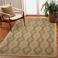 Tan & Black Diamonds Indoor/Outdoor Area Rug, 5x7