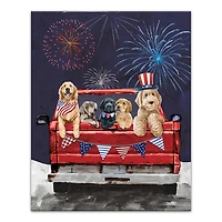 Patriotic Puppy Pickup Canvas Art Print