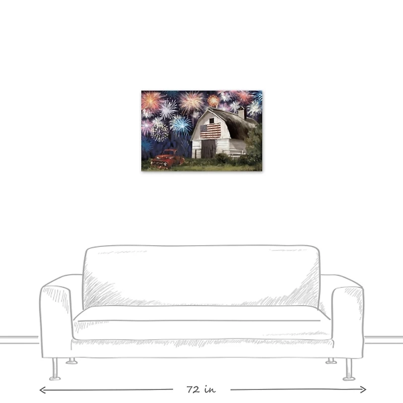 Farm Fireworks Canvas Art Print