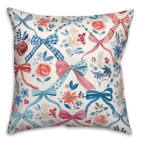 Bows and Flowers 4th of July Indoor/Outdoor Pillow