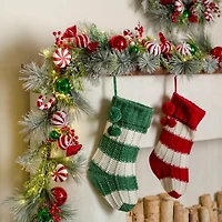 Pre-Lit Candy Cane Swirl Christmas Garland